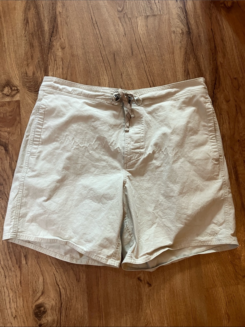 Cream cotton board adventure Shorts - Drawstring and zip Patagonia gorpcore 38